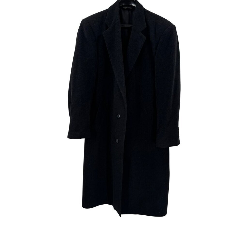 Hardwick Wool Blend Classic Top Coat Black Mens Size 42